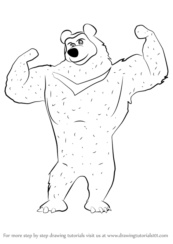 566x800 Learn How To Draw The Black Bear From Masha And The Bear - Black Bear Drawing