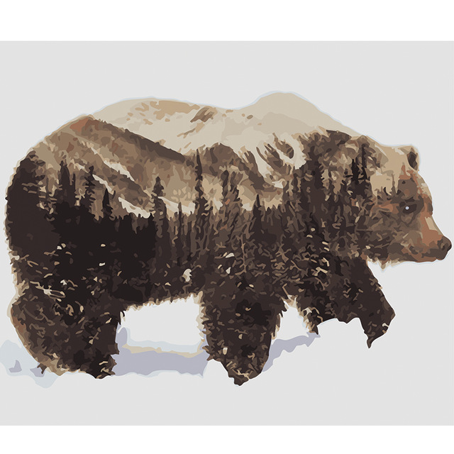 640x640 Snow Black Bear Diy Painting - Black Bear Drawing