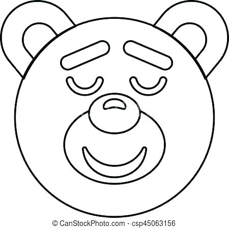 450x448 Coloring - Black Bear Drawing Outline