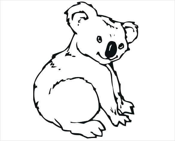 585x470 Koala Outline Koala Bear Outline Koala Tattoo Vector Images Koala - Black Bear Drawing Outline
