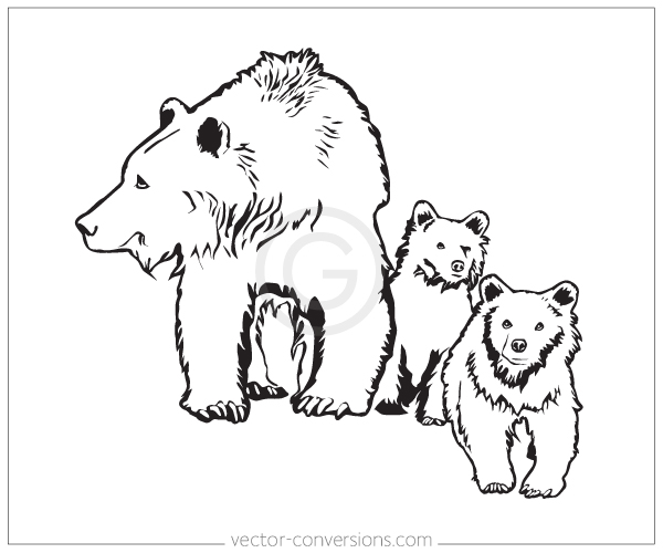 600x500 vector line art options - Black Bear Line Drawing