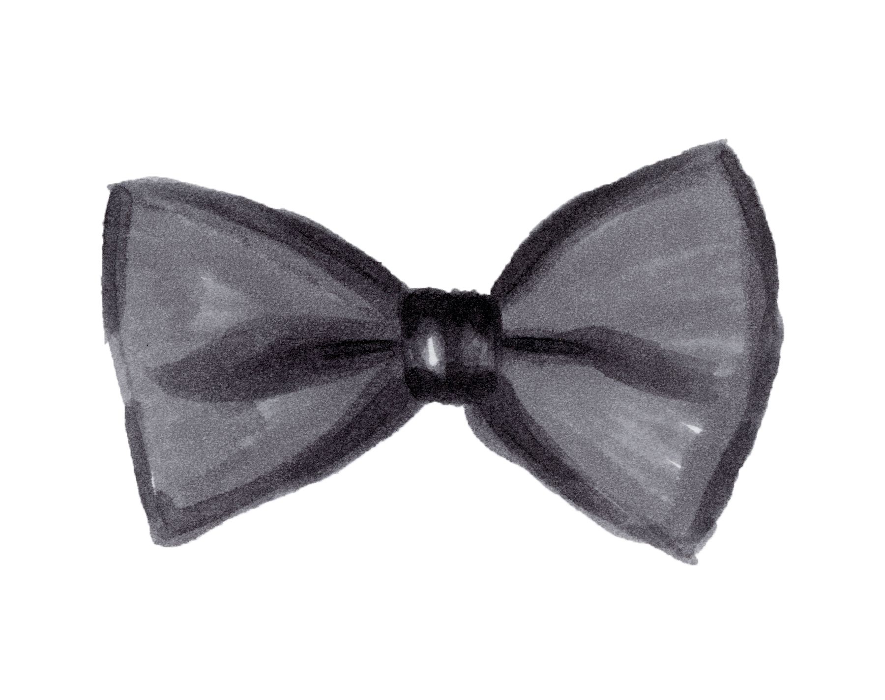 1800x1425 bow tie illustration - Black Bow Tie Drawing