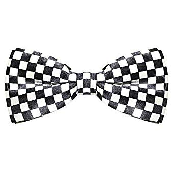 342x342 pre tied adjustable black white checkered bow tie - Black Bow Tie Drawing