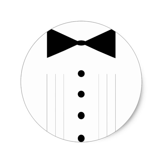630x630 black tie tuxedo bowtie line drawing classic round sticker - Black Bow Tie Drawing