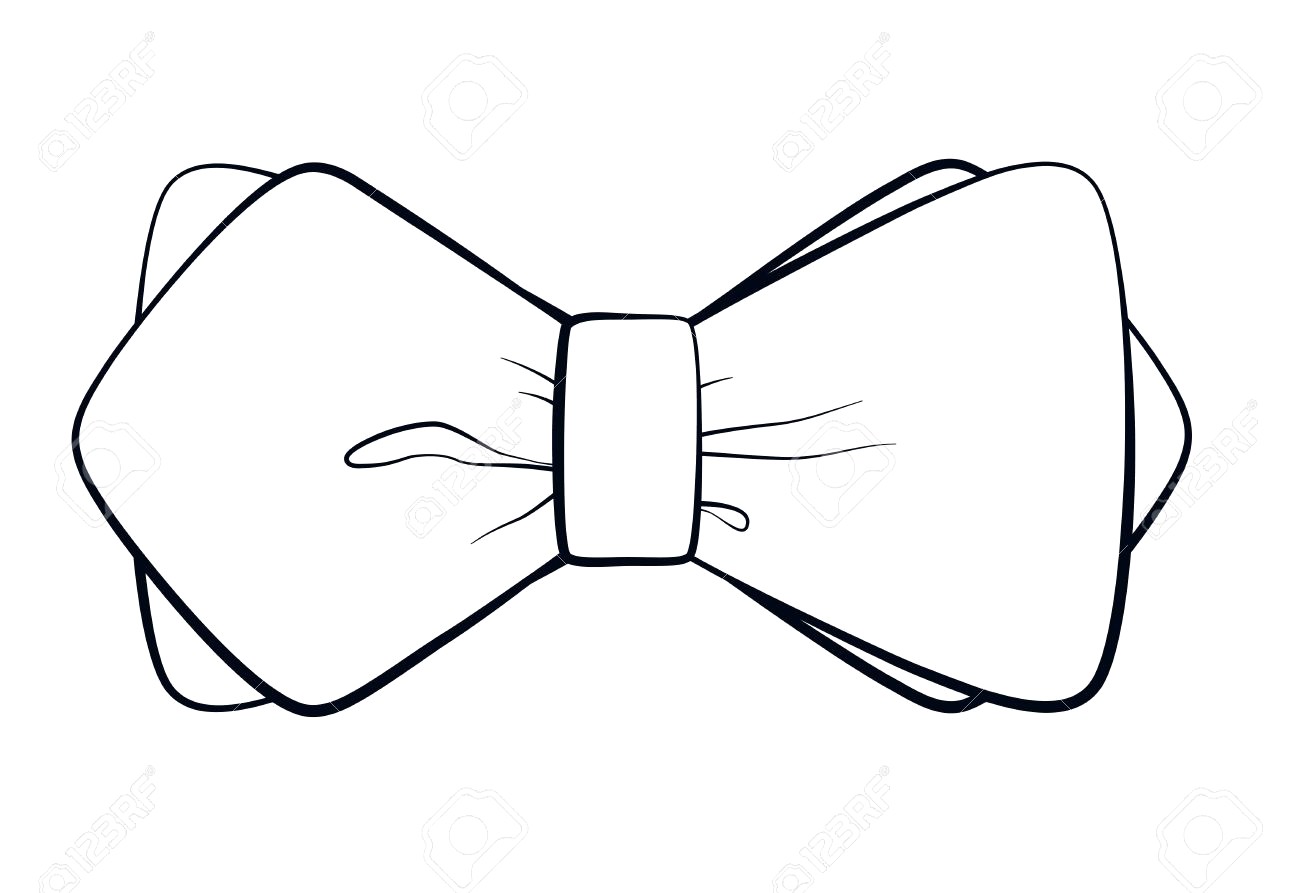 1300x893 bow tie drawing outline - Black Bow Tie Drawing