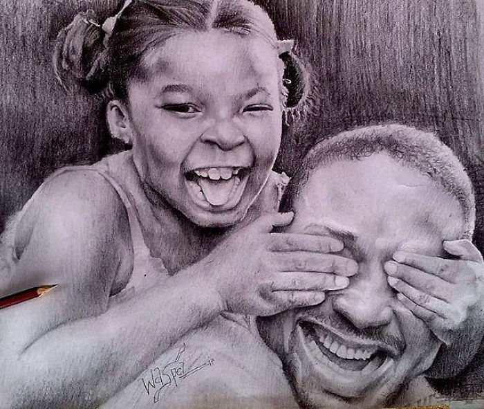 700x591 year old kid from nigeria creates hyperrealistic drawings - Black Boy Drawing