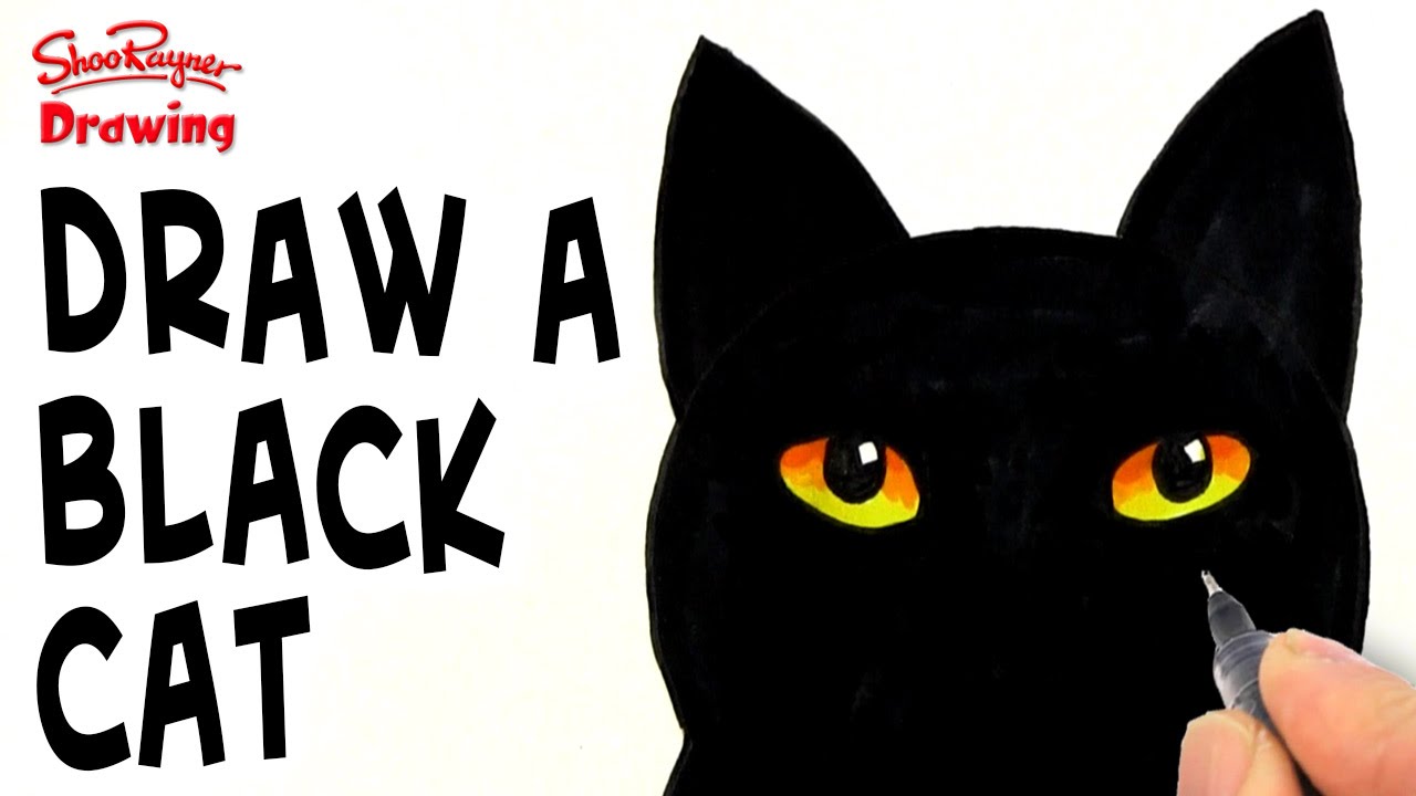 1280x720 How To Draw A Black Cat - Black Cat Drawing