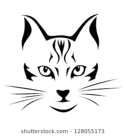 259x280 Collection Of 'cat Face Silhouette' Download More Than Images - Black Cat Face Drawing