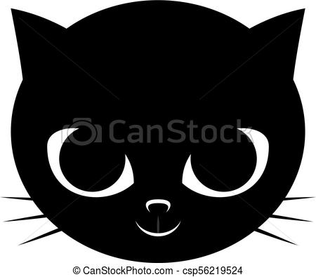 450x395 Creative Design Of Black Cat Face Draw - Black Cat Face Drawing