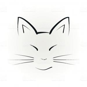 300x300 cute black cat face silhouette arenawp - Black Cat Face Drawing