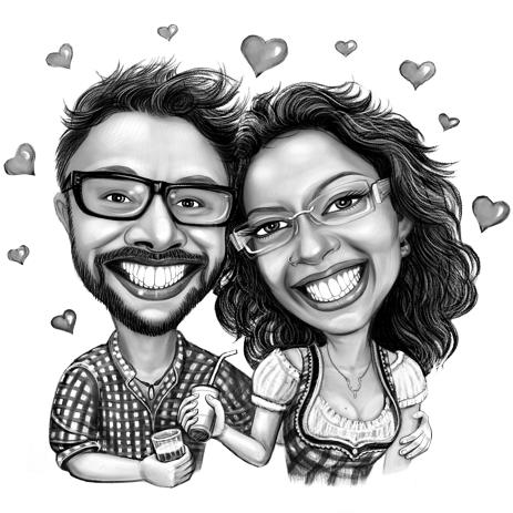 463x463 Caricature Illustration From Images Couple Drawing - Black Couple Drawings