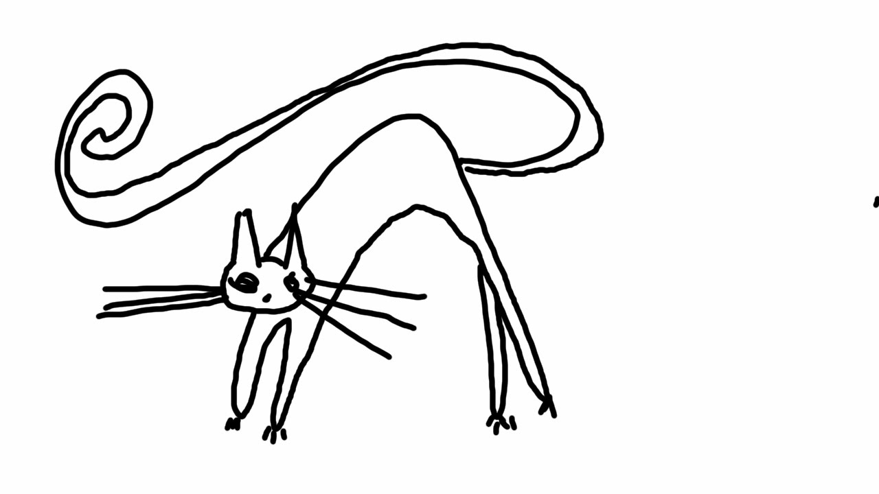 1280x720 How To Draw A Black Halloween Cat Very Easy Simple Fast Way - Black Crayon Drawing