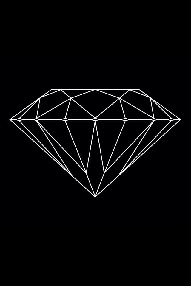640x960 Diamond Black Background Drawing Jewelry - Black Diamond Drawing