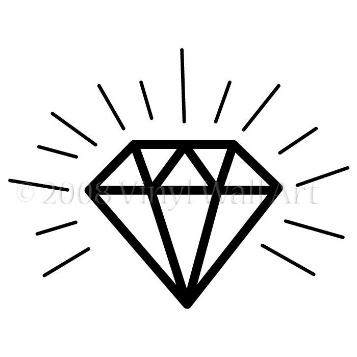 700x700 Outline Black Diamond Tattoo Design - Black Diamond Drawing