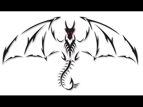 480x360 Drawing A Dragon Red Eyes Eyes Tribal Tattoo - Black Dragon Drawing