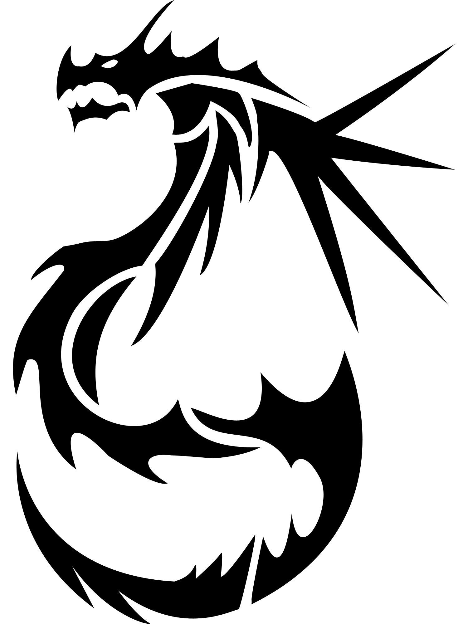 1500x2000 Minimalist Game Design Drawings, Youtube - Black Dragon Drawing