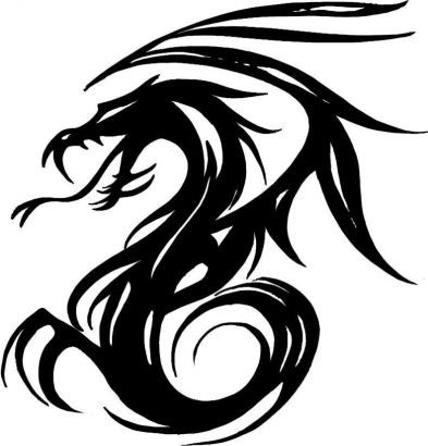 393x410 black tribal dragon dark tattoo del sol high school home - Black Dragon Drawing