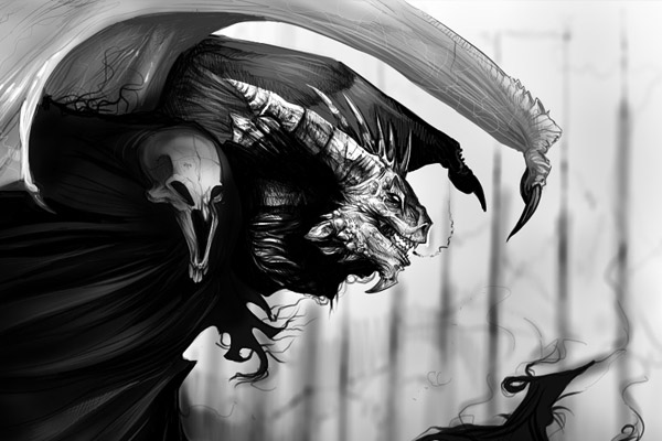 600x400 Epic Dragon Art Pictures - Black Dragon Drawing