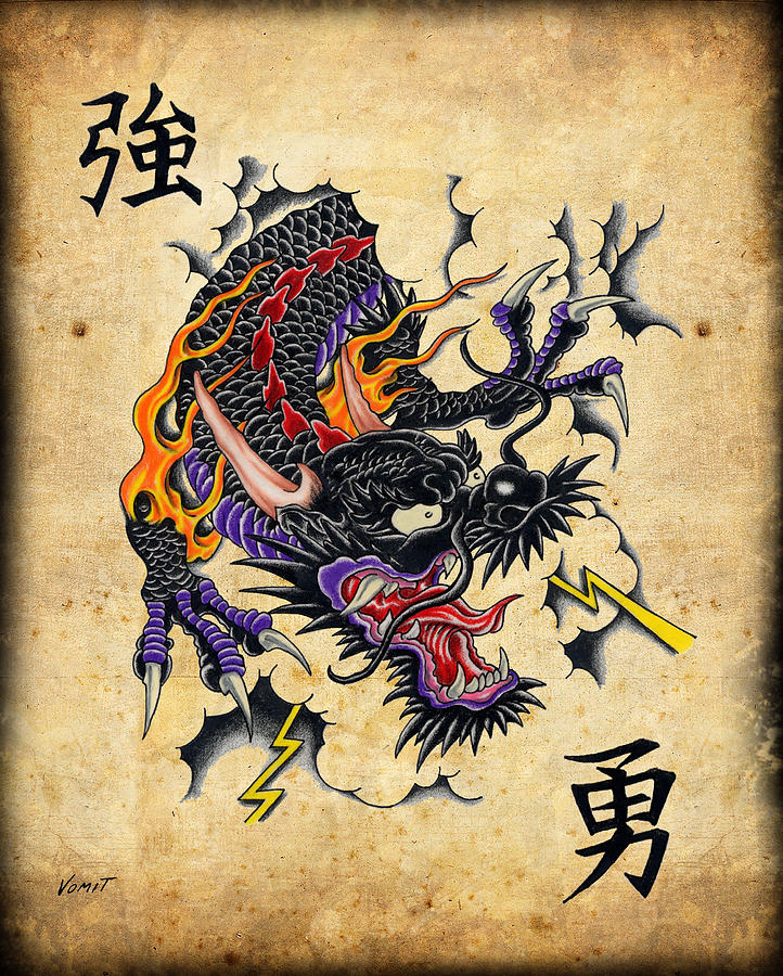 722x900 Black Dragon Drawing - Black Dragon Drawing