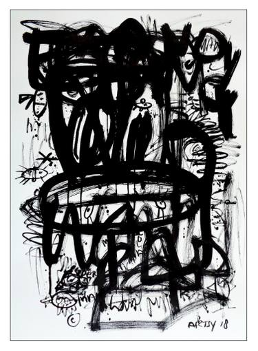 375x510 Original Graffiti Black White Drawings For Sale Saatchi Art - Black Drawings
