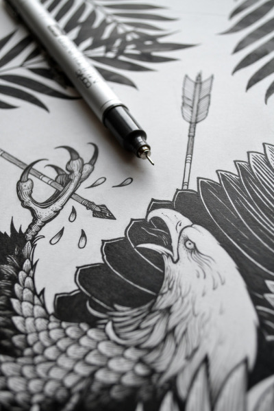 400x600 Black Eagle Drawing Tumblr - Black Eagle Drawing