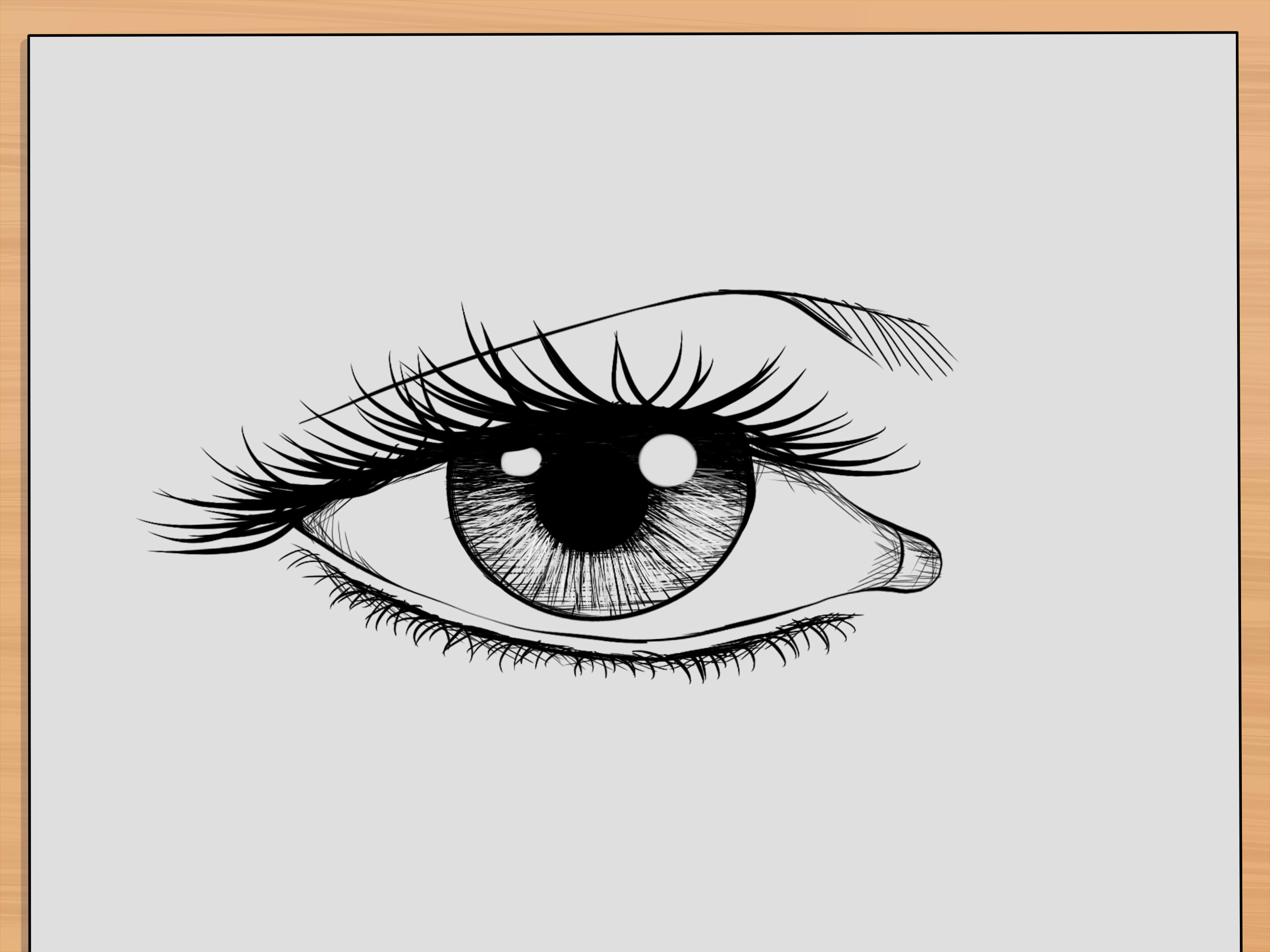 3200x2400 How To Draw Realistic Human Eyes Steps - Black Eye Drawing