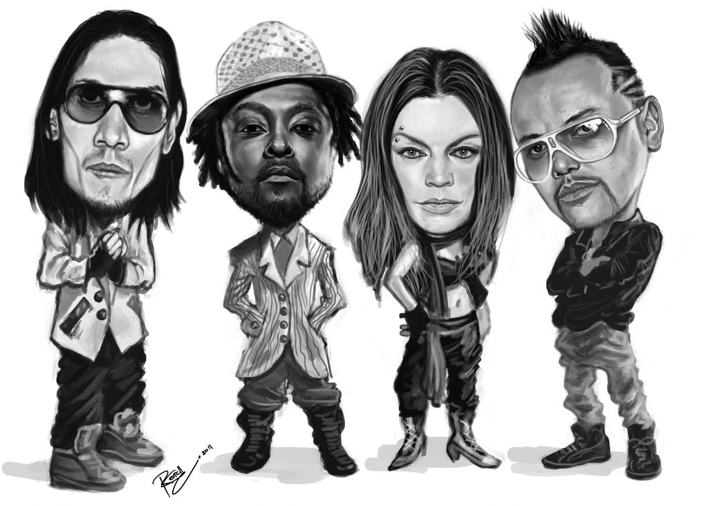 1024x732 black eyed peas caricature - Black Eyed Peas Drawing