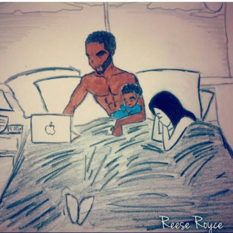 960x958 future black love art, black artwork, black art - Black Family Drawing