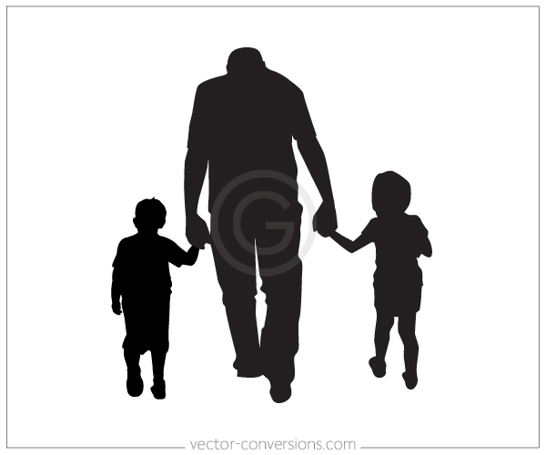 600x500 vector line art options - Black Family Drawing