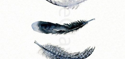 520x245 Black Art Drawing - Black Feather Drawing