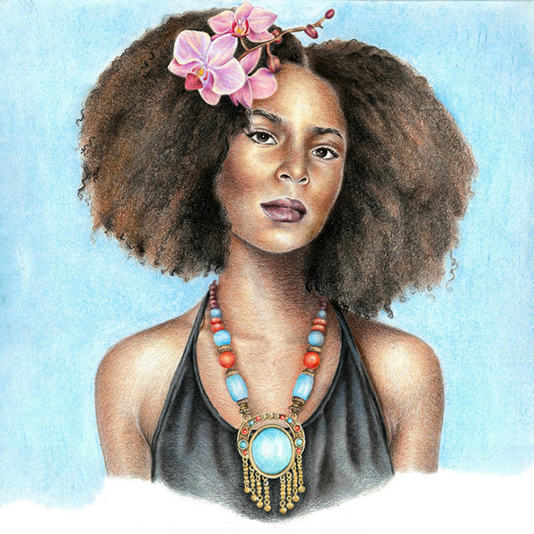 750x750 contemporary drawings of ancient goddesses are literal black girl - Black Female Drawing