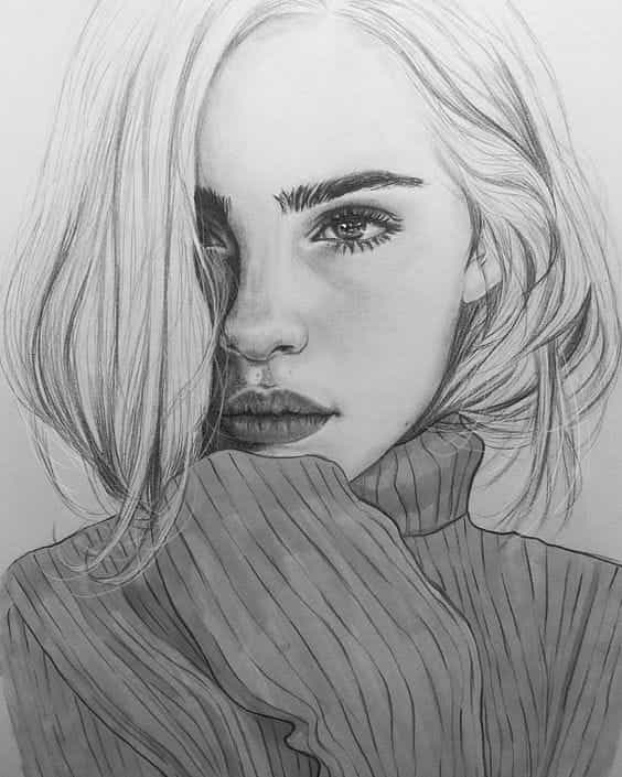 564x705 Images About Black And White Draw Girl On We Heart It See - Black Female Drawing