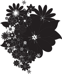 251x300 Flowers Clipart Image - Black Flower Drawing