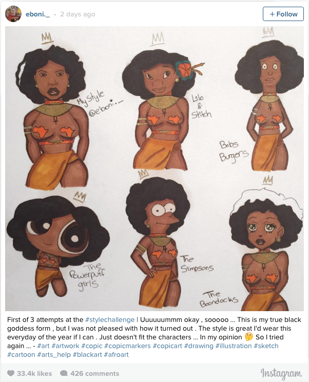 602x744 Pics Black Artist Creates Viral Challenge To Draw - Black Girl Drawing