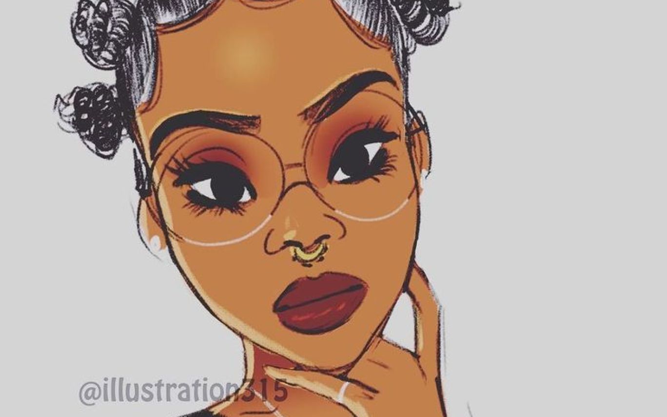Black Girl Drawing Cartoon at PaintingValley.com | Explore collection ...