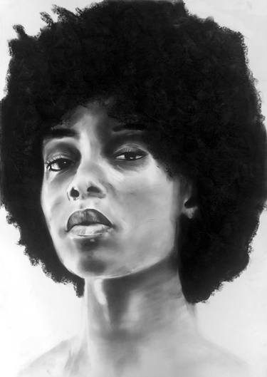 375x529 Black Girl Drawings For Sale Saatchi Art - Black Girl With Afro Drawing