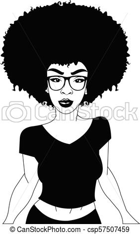 282x470 Cartoon Black Woman African Girl - Black Girl With Afro Drawing