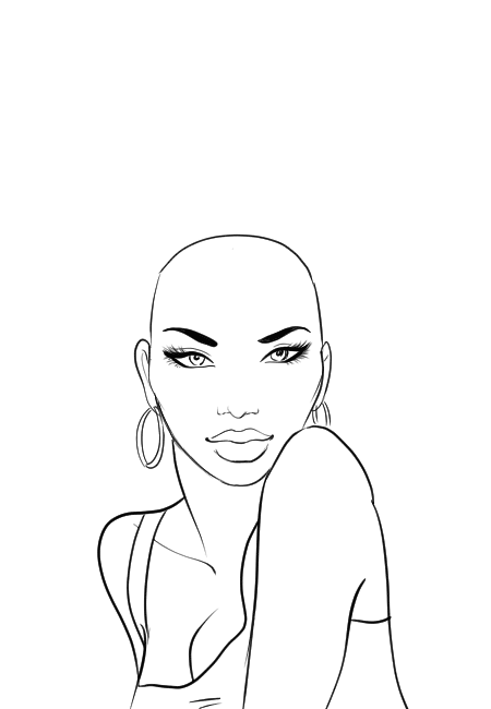 450x650 How To Draw African American Hair I Draw Fashion - Black Girl With Afro Drawing