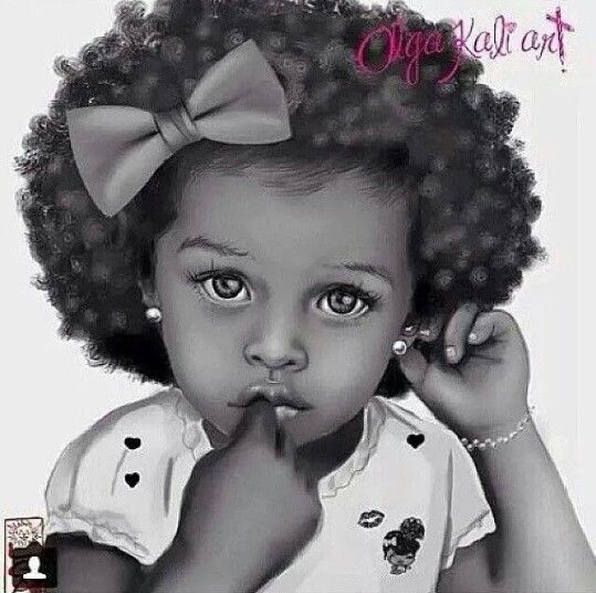 539x536 Photos Drawing Of Black Baby Girl - Black Girl With Afro Drawing