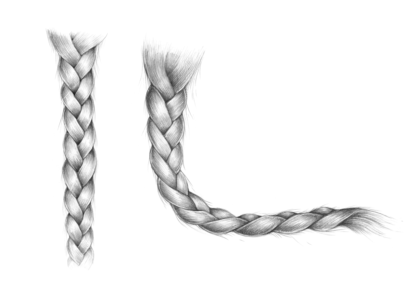 850x610 how to draw a braid - Black Girl With Braids Drawing