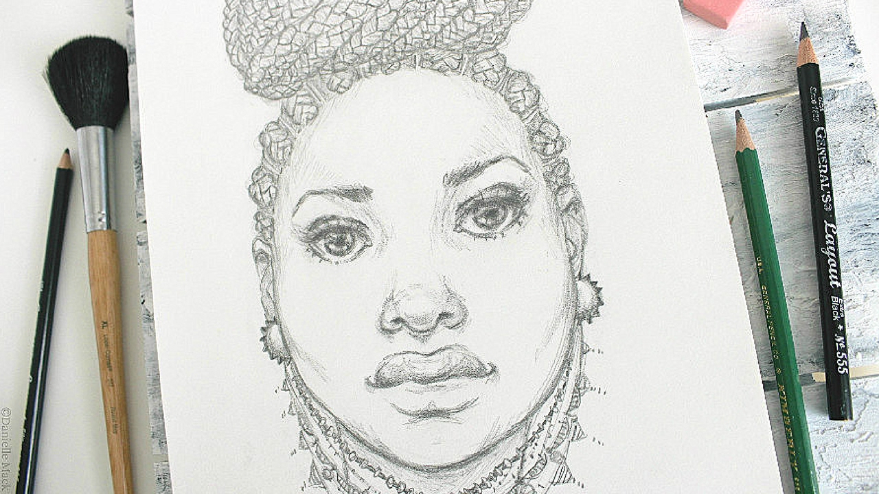 Black Girl With Braids Drawing At PaintingValley.com | Explore ...