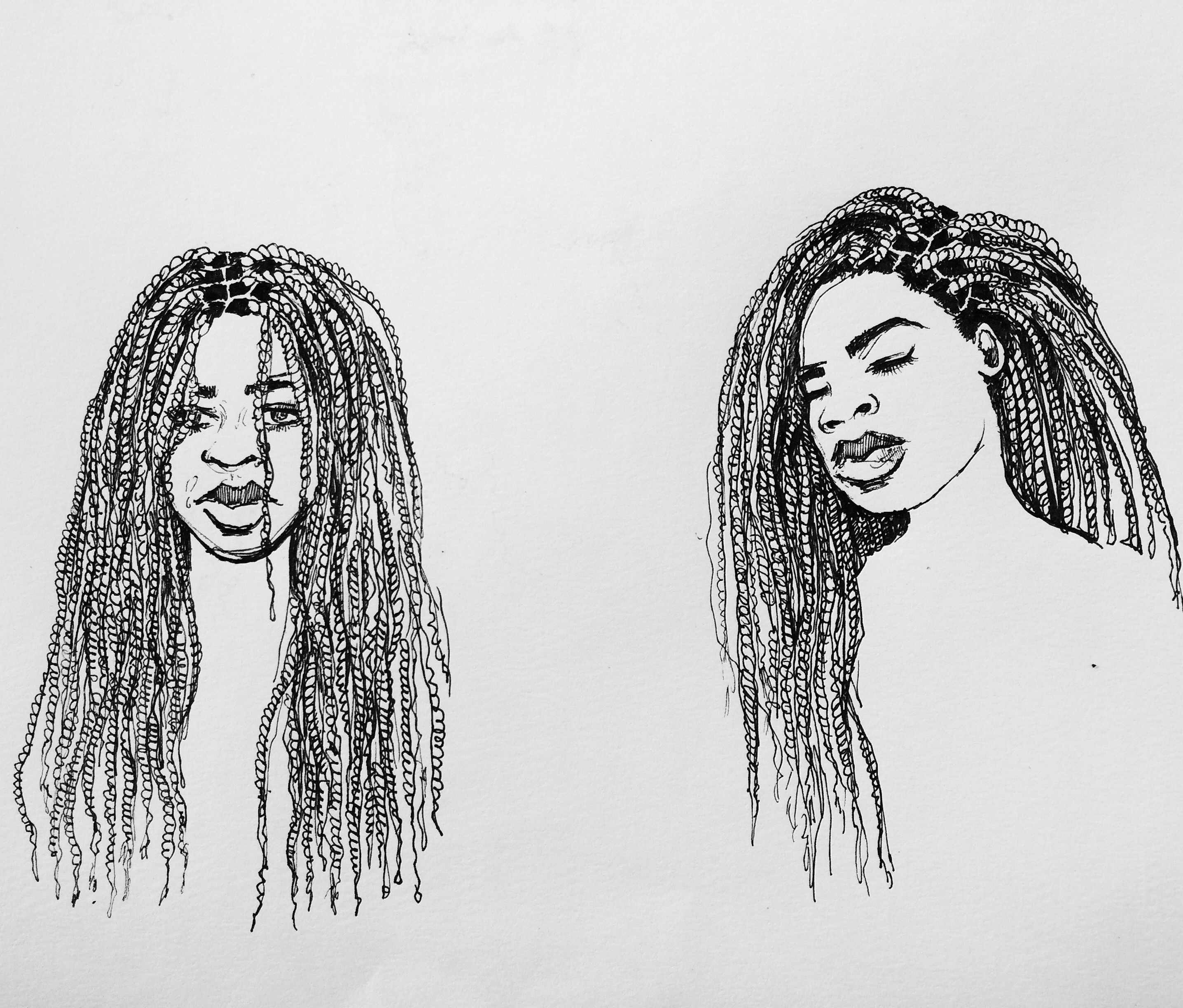 Black Girl With Braids Drawing at Explore