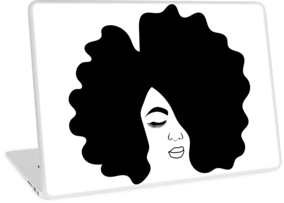 558x400 big afro drawing black woman with natural hair laptop skins - Black Girl With Natural Hair Drawing
