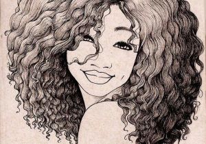 Black Girl With Natural Hair Drawing At Paintingvalley Com