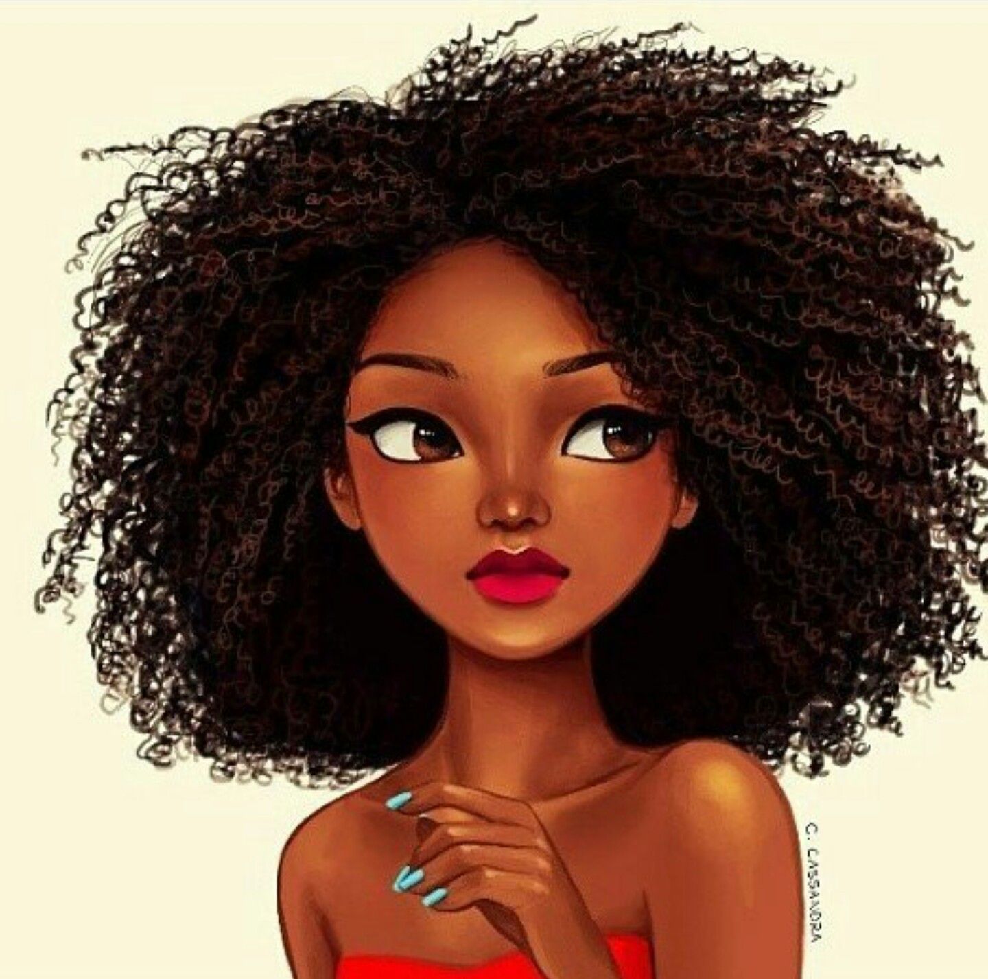 1440x1427 Follow Me Ig - Black Girl With Natural Hair Drawing. 