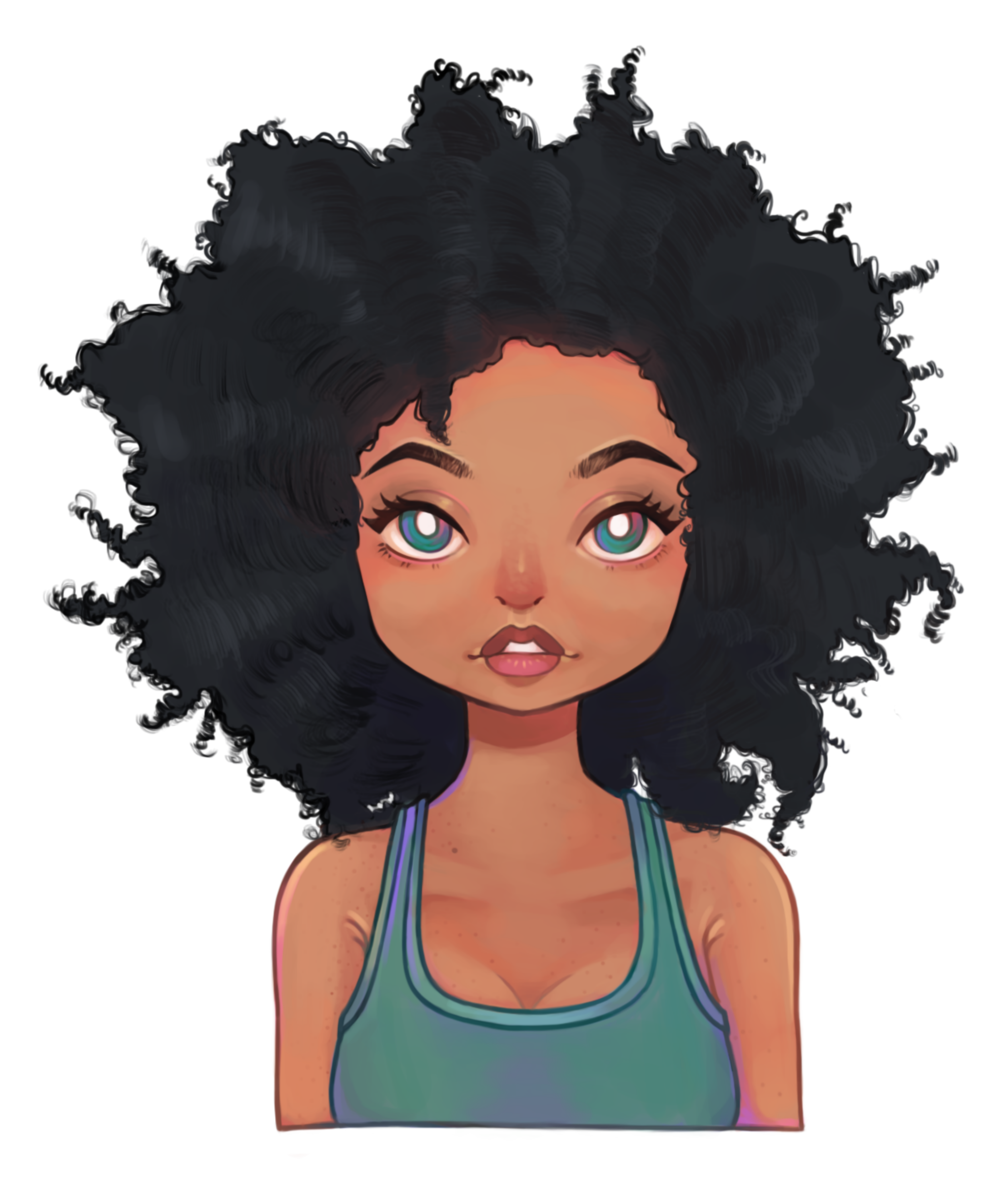 Black Girl With Natural Hair Drawing at Explore