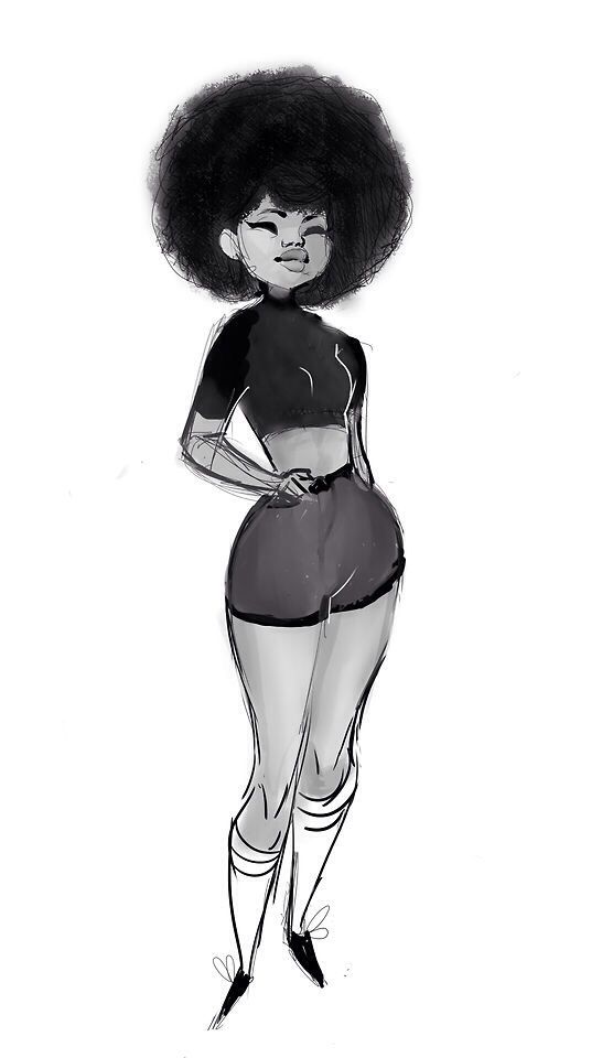 546x960 natural hair art cool drawings - Black Girl With Natural Hair Drawing