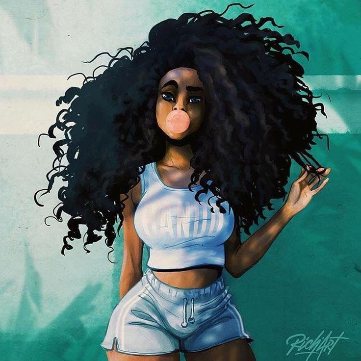 Black Girl With Natural Hair Drawing At Paintingvalley Com