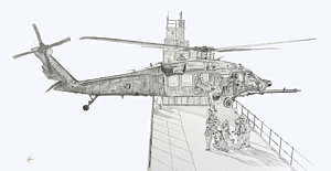 300x155 Mh At Work Drawing - Black Hawk Drawing