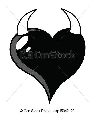 397x470 Evil And Bad Black Heart - Black Heart Drawing